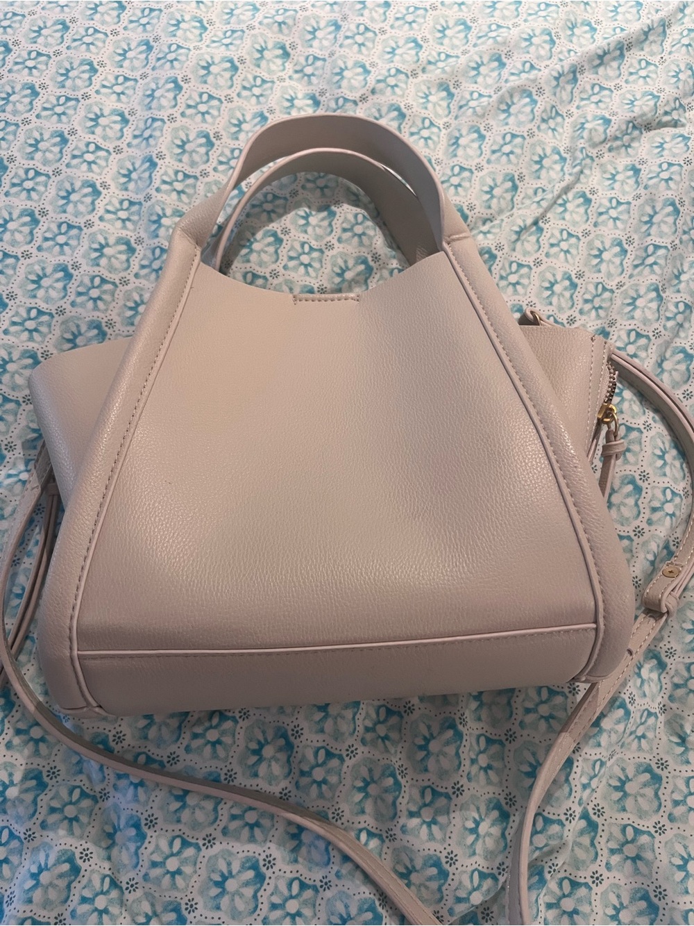 Zara Mini Pebbled Leather Top-Handle Crossbody — Light Beige - Picture 2 of 10